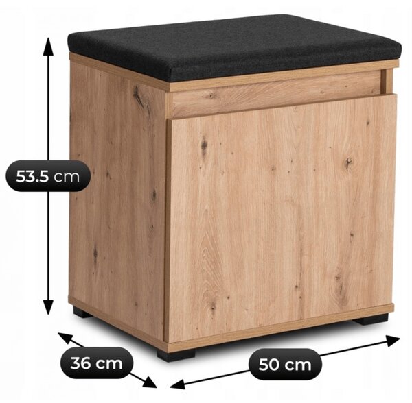 Skříňka na boty Purno (dub artisan + grafit). Akce -18%