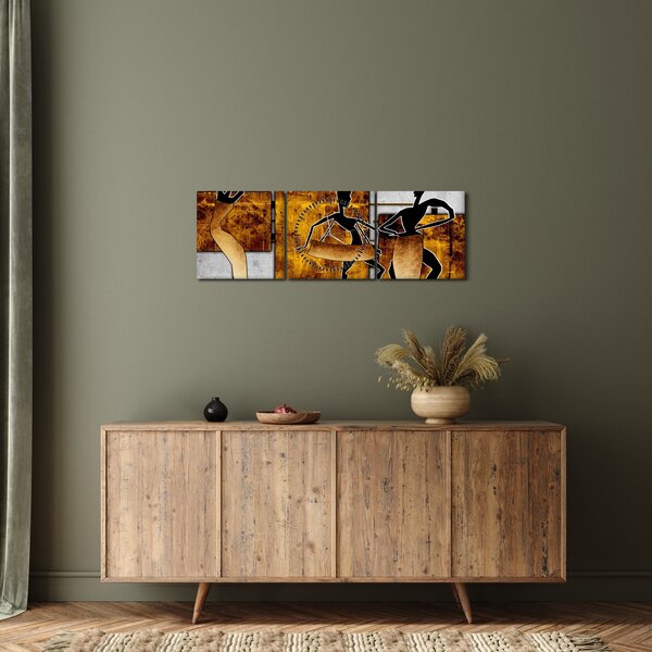 Obraz - Motivy Africké kultury (s hodinami) (90x30 cm)
