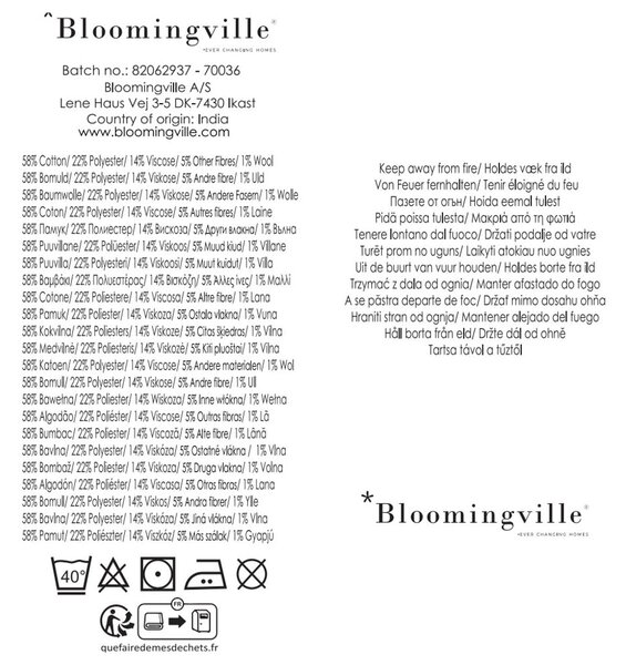 Modrá/béžová deka z recyklované bavlny 130x160 cm Ethan – Bloomingville