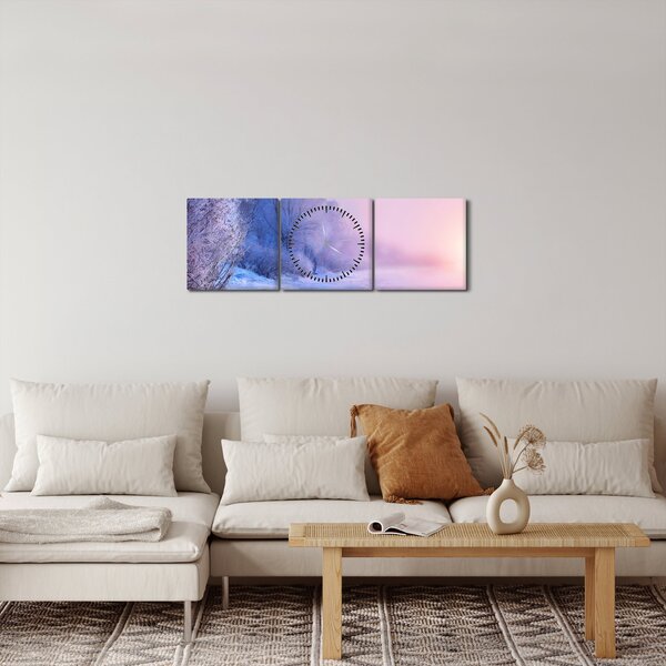 Obraz - Zamrzlá řeka (s hodinami) (90x30 cm)