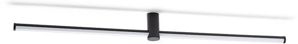 Přisazené nástěnné LED svítidlo CLARIS 120, černá/mléčný akryl, 2× 12 W, teplá bílá 3000 K