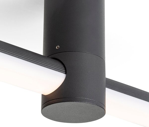 Přisazené nástěnné LED svítidlo CLARIS 120, černá/mléčný akryl, 2× 12 W, teplá bílá 3000 K