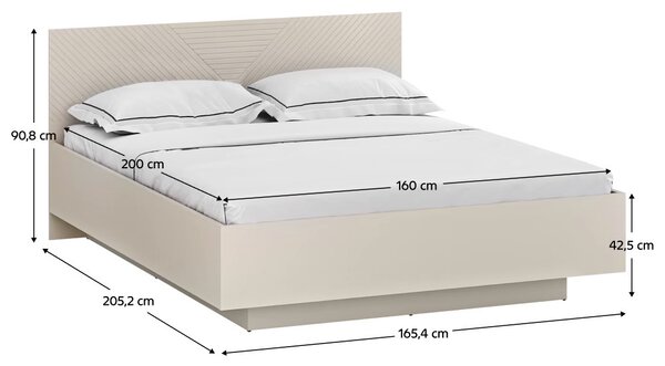 Manželská postel 160 cm Explicaba (kašmír + dub castello)