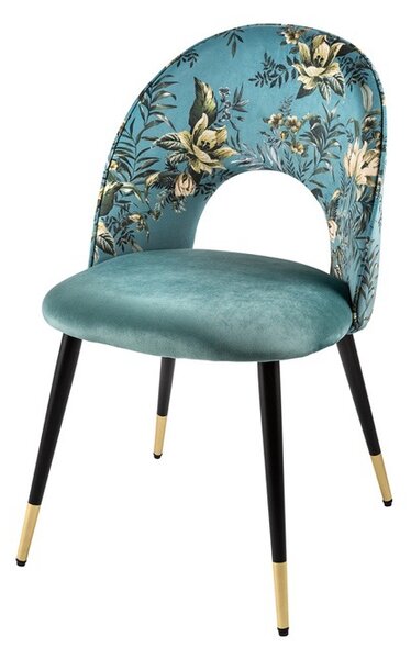 Designová jídelní židle Jalisa tyrkysový samet
