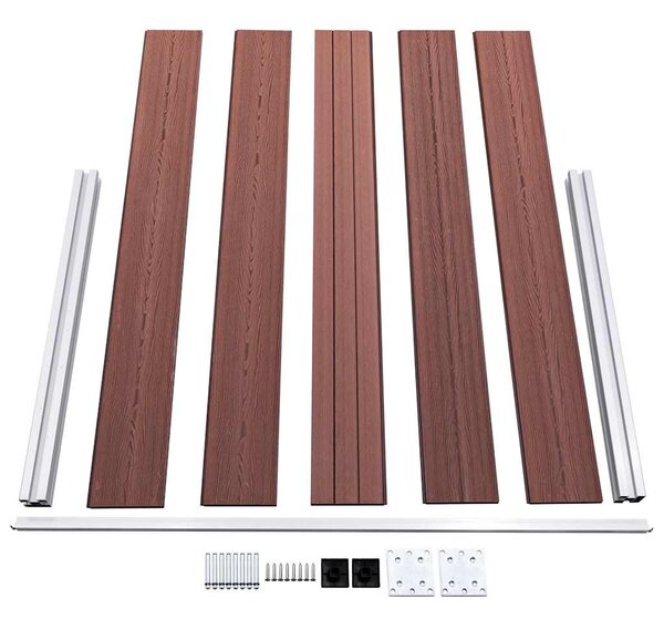 Zahradní plot WPC 353 x 106 cm hnědý 3053243