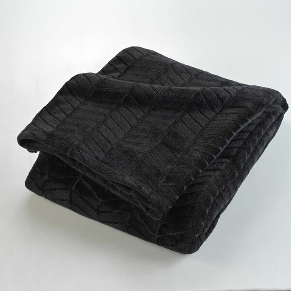 Černý přehoz z mikroflanelu 180x220 cm Arya – douceur d'intérieur