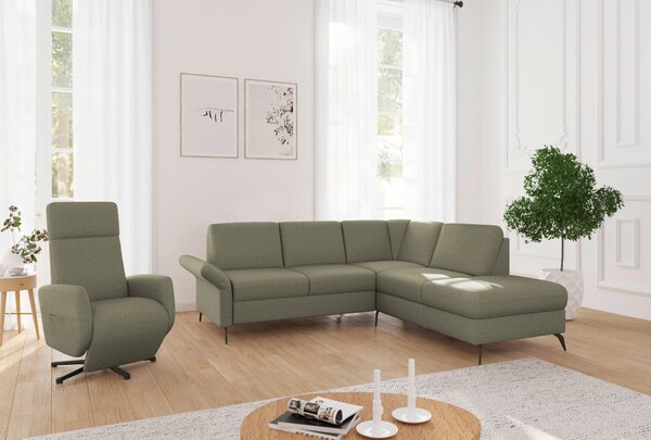 ROHOVÁ SEDAČKA, textil, olivově zelená Sit & More - Sedací soupravy, Online Only