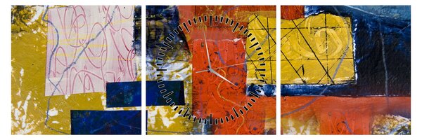 Obraz - Abstrakce (s hodinami) (90x30 cm)