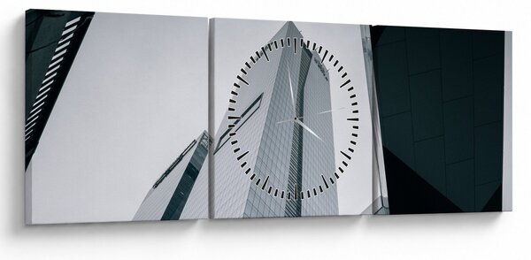 Obraz - Mrakodrap (s hodinami) (90x30 cm)
