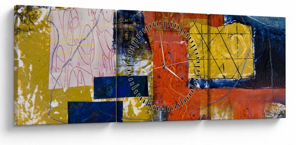Obraz - Abstrakce (s hodinami) (90x30 cm)