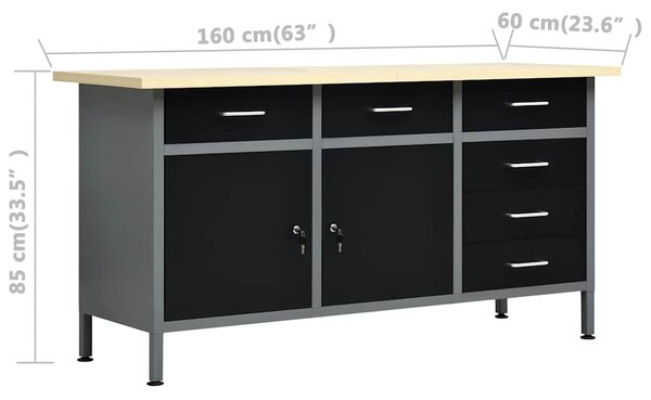 Pracovní stůl se čtyřmi nástěnnými panely 3053430