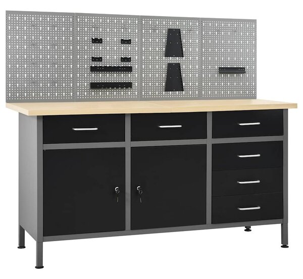 Pracovní stůl se čtyřmi nástěnnými panely 3053430