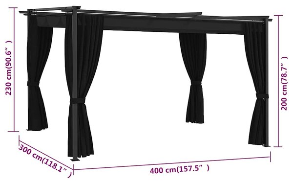 Altán 4 x 3 m antracitový 3053421