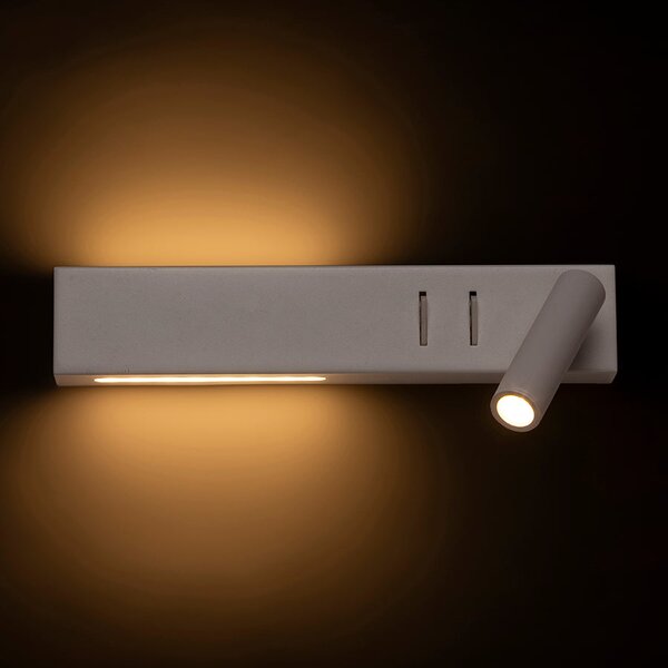 Nástěnné LED svítidlo ODEON s podsvícením, bílé, 8 + 3 W, teplá bílá 3000 K