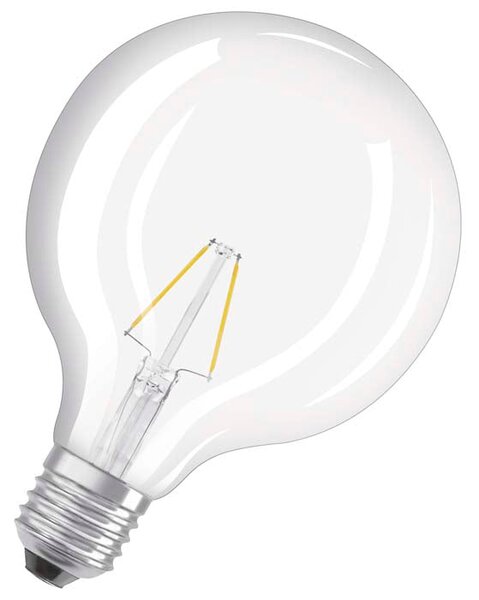 LED žárovka OSRAM Retrofit Globe 125 čirá, patice E27, ekvivalent 25 W, teplá bílá 2700 K