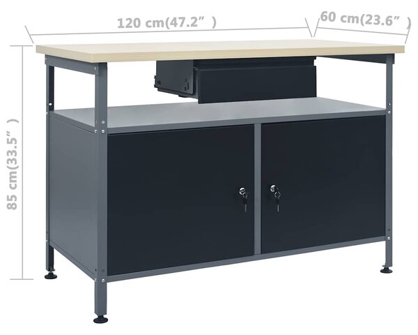 Pracovní stůl se třemi nástěnnými panely 3053427