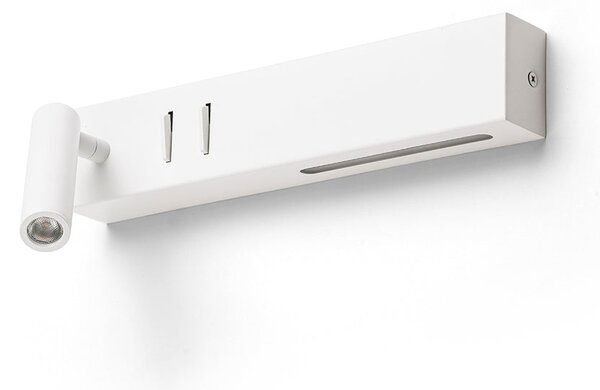 Nástěnné LED svítidlo ODEON s podsvícením, bílé, 8 + 3 W, teplá bílá 3000 K