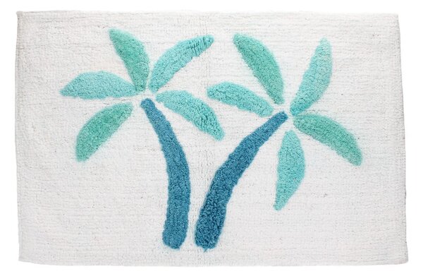 Bílá/modrá koupelnová předložka 50x80 cm Palm Trees – Rex London