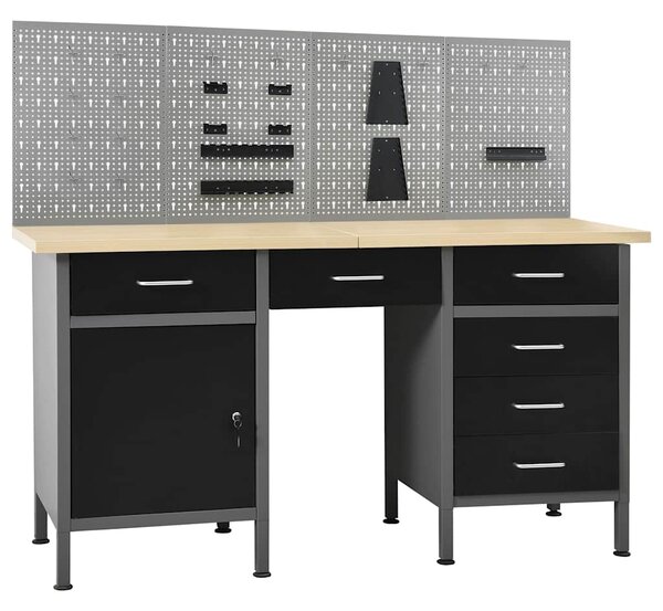 Pracovní stůl se čtyřmi nástěnnými panely 3053429