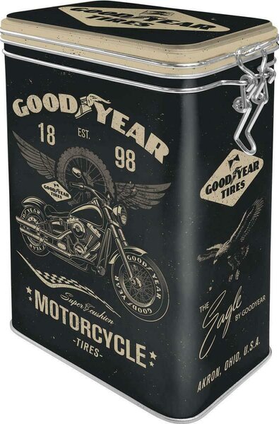 Nostalgic Art Plechová Dóza s Klipem - Goodyear Motorcycle