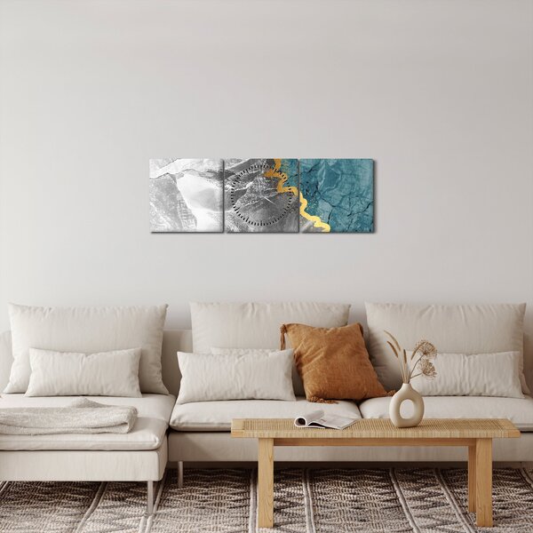 Obraz - Mramor (s hodinami) (90x30 cm)