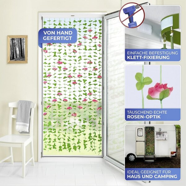 Červený/zelený závěs do dveří 90x190 cm Roses – Maximex