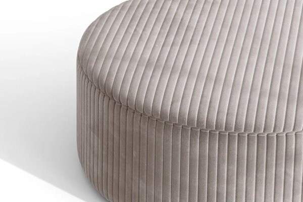 Micadoni Světle šedá manšestrová lavice Dia 110 cm