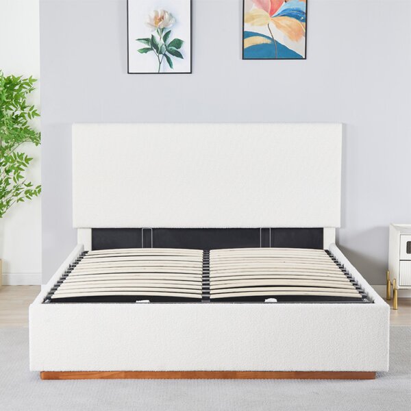 Postel s roštem a úložným prostorem 160x200 Nuvoa (bílá)