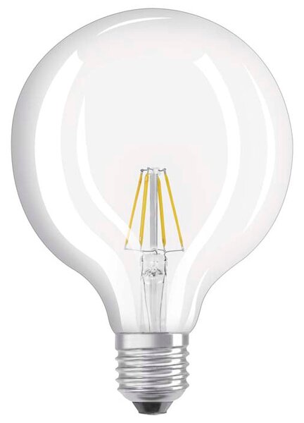 LED žárovka OSRAM Retrofit Globe 125 čirá, patice E27, ekvivalent 60 W, teplá bílá 2700 K