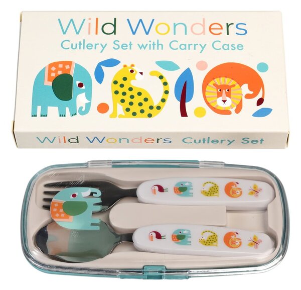 Krémový nerezový dětský příbor 2 ks Wild Wonders – Rex London