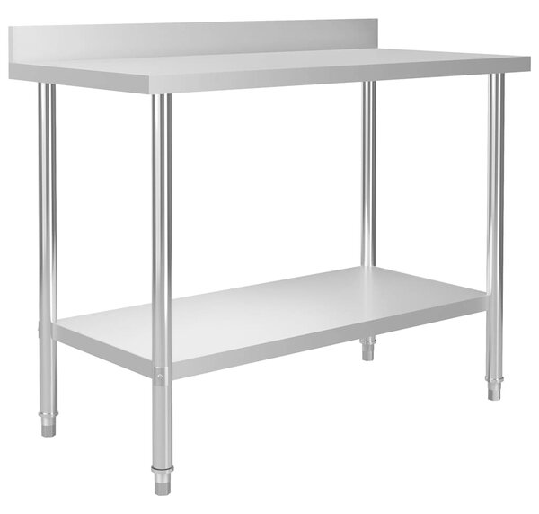 Kuchyňský pracovní stůl s policí 120x60x120 cm nerezová ocel 3054469