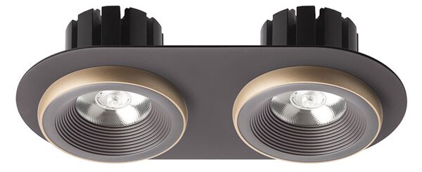 Zápustné LED svítidlo SHARM R II, hnědá/perleťová/zlatá, 2× 10 W, teplá bílá 3000 K