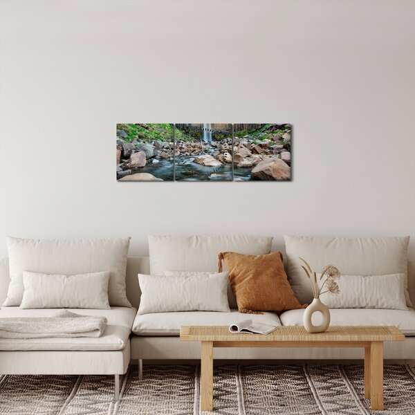 Obraz - Vodopád Svartifoss, Island (s hodinami) (90x30 cm)