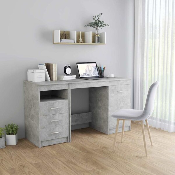 Psací stůl betonově šedý 140 x 50 x 76 cm kompozitní dřevo 3054784