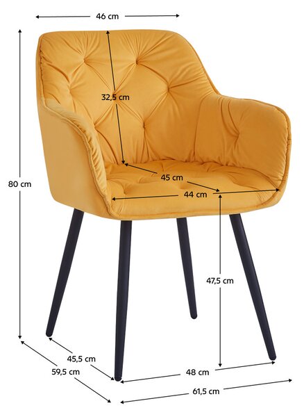 Designové křeslo Fedro (žlutá)
