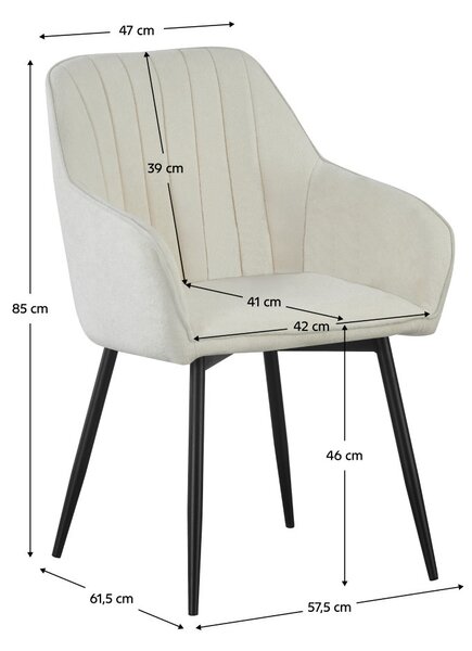 Designové křeslo Vajo (krémová)