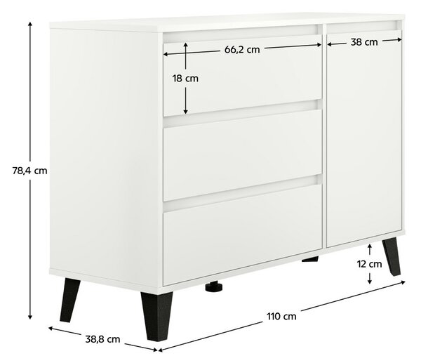 Komoda Brisas New 1D3S (bílá)