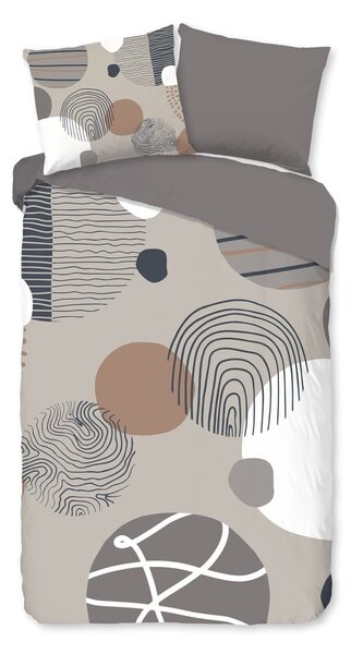 Šedé bavlněné povlečení na jednolůžko/prodloužené 140x220 cm Hendrik – Good Morning