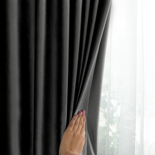 Šedý sametový dimout závěs 140x270 cm – Restilo