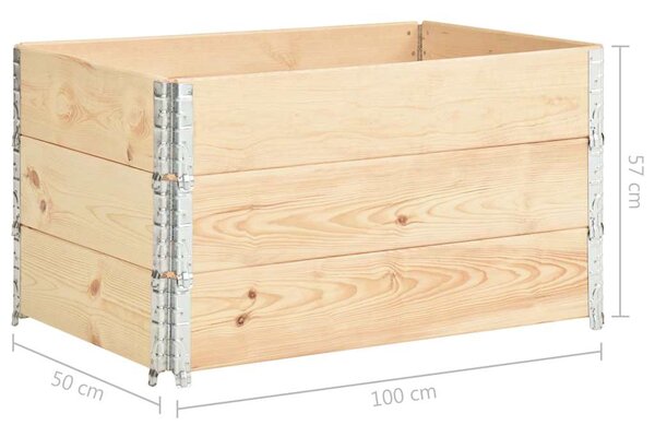 Vyvýšené záhony 3 ks 50 x 100 cm masivní borové dřevo 3055165