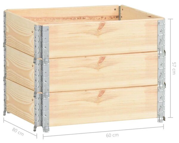 Vyvýšené záhony 3 ks 60 x 80 cm masivní borové dřevo 3055161