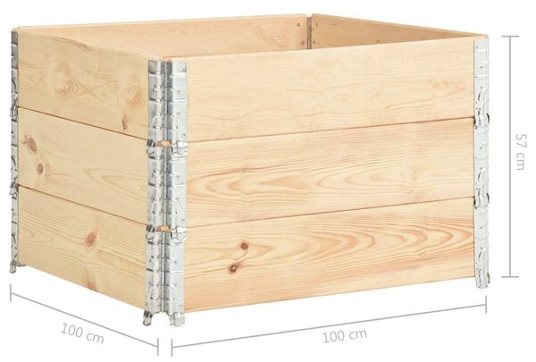 Vyvýšené záhony 3 ks 100 x 100 cm masivní borové dřevo 3055169