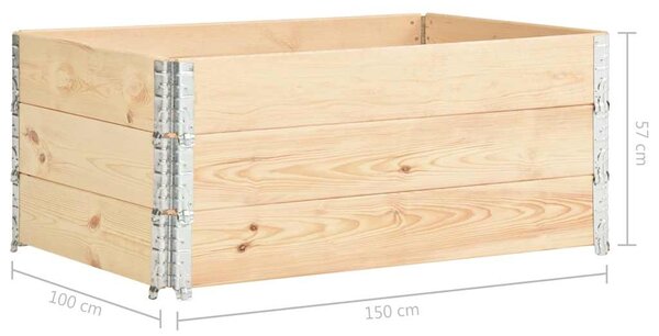 Vyvýšené záhony 3 ks 100 x 150 cm masivní borové dřevo 3055171