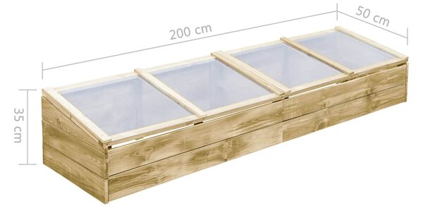 Pařeniště 2 ks impregnovaná borovice 200 x 50 x 35 cm 3055328