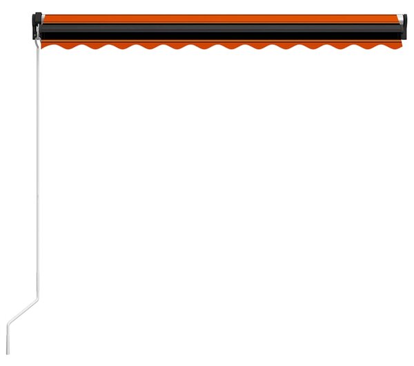 Ručně zatahovací markýza s LED světlem 350x250 cm oranžovohnědá 3055225