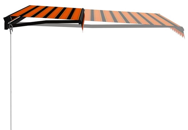 Ručně zatahovací markýza s LED světlem 350x250 cm oranžovohnědá 3055225