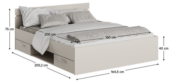 Manželská postel 160 cm Michigin (kašmír) (bez matrace a roštu)