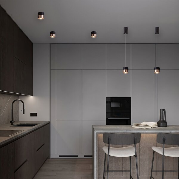 Stropní LED svítidlo JUNIPER, černá/zlatá, 15 W, teplá bílá 3000 K