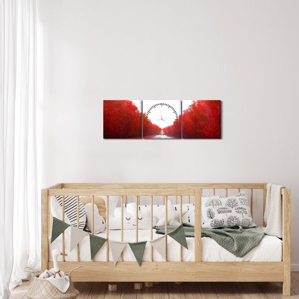 Obraz - Cesta k lásce (s hodinami) (90x30 cm)