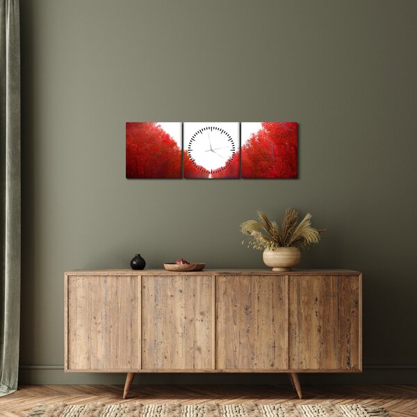 Obraz - Cesta k lásce (s hodinami) (90x30 cm)
